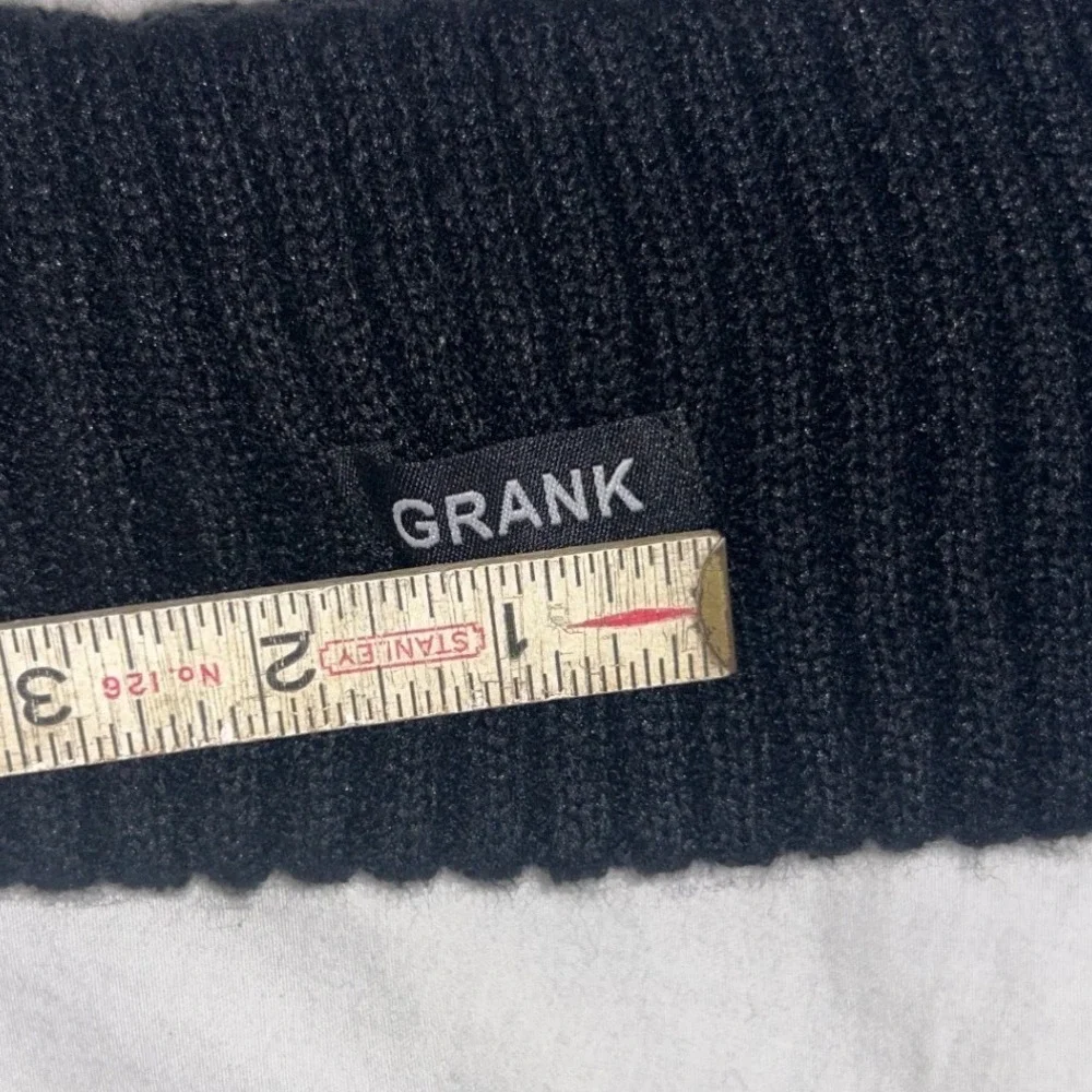 Grank Black Ribbed Knit Headband Ear Warmer Winter Gorpcore Goth Headband